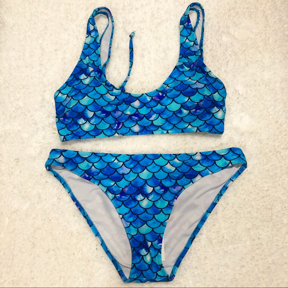 Mermaid scale print bikini